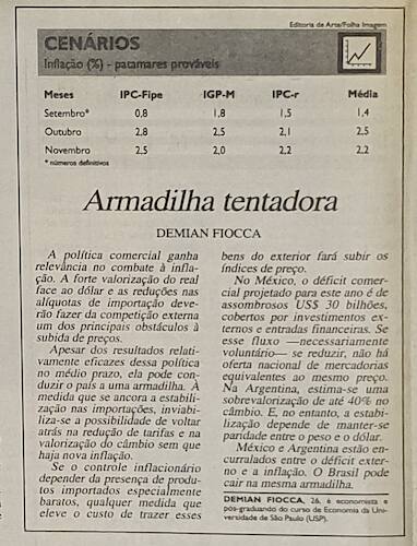Coluna Demian Fiocca na Folha de São Paulo